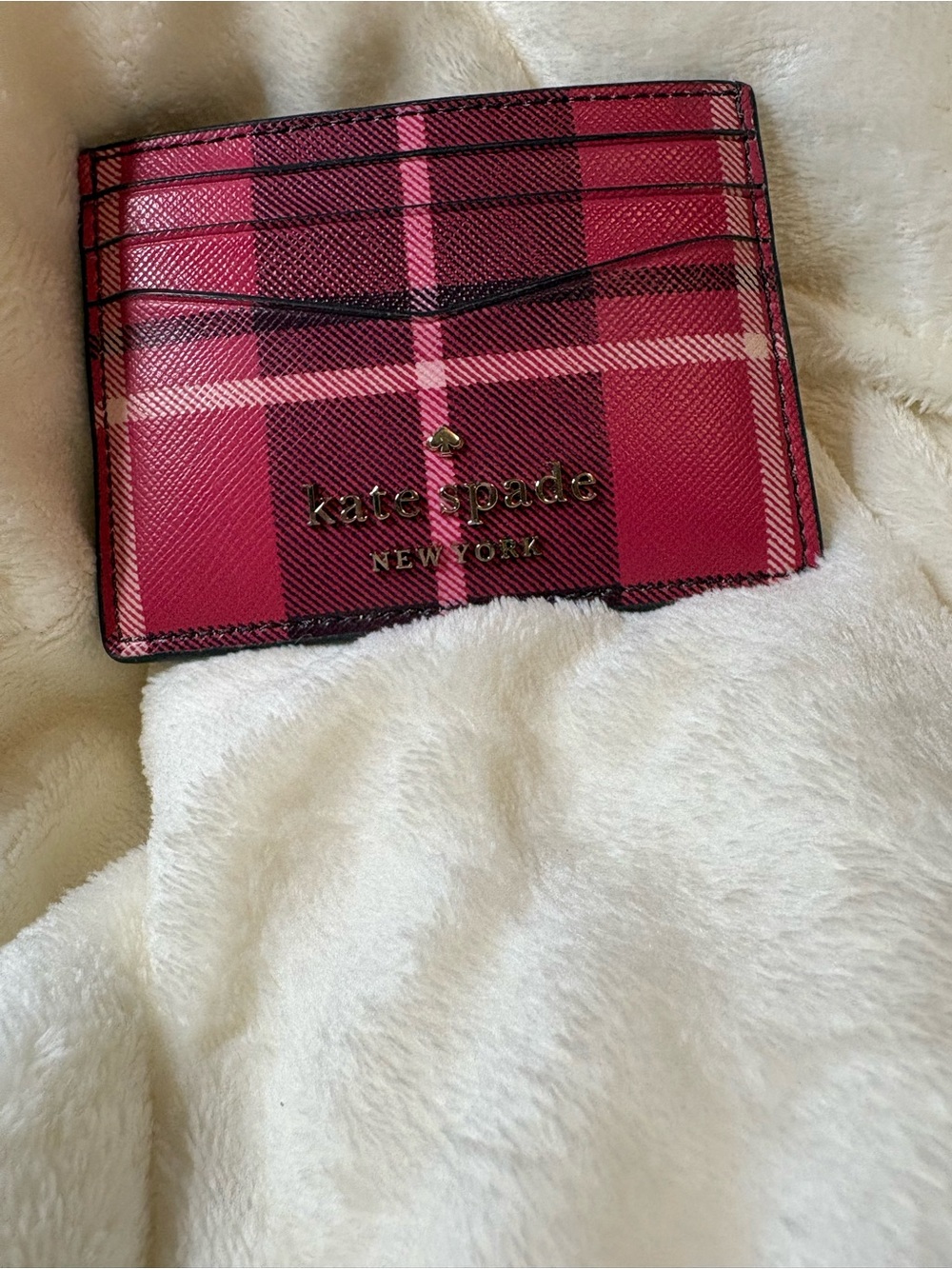 Kate Spade Staci Plaid Small Slim Card Holder/Wallet